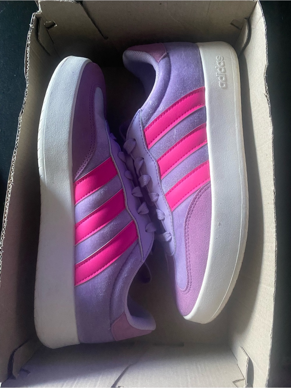 adidas Lavender and Hot Pink Platform Sneakers